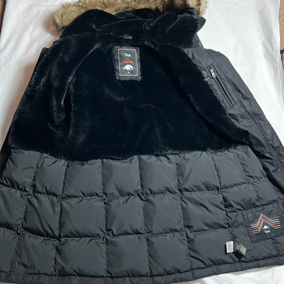 TNA Black Parka with Fur Trim - Picture 9 of 16